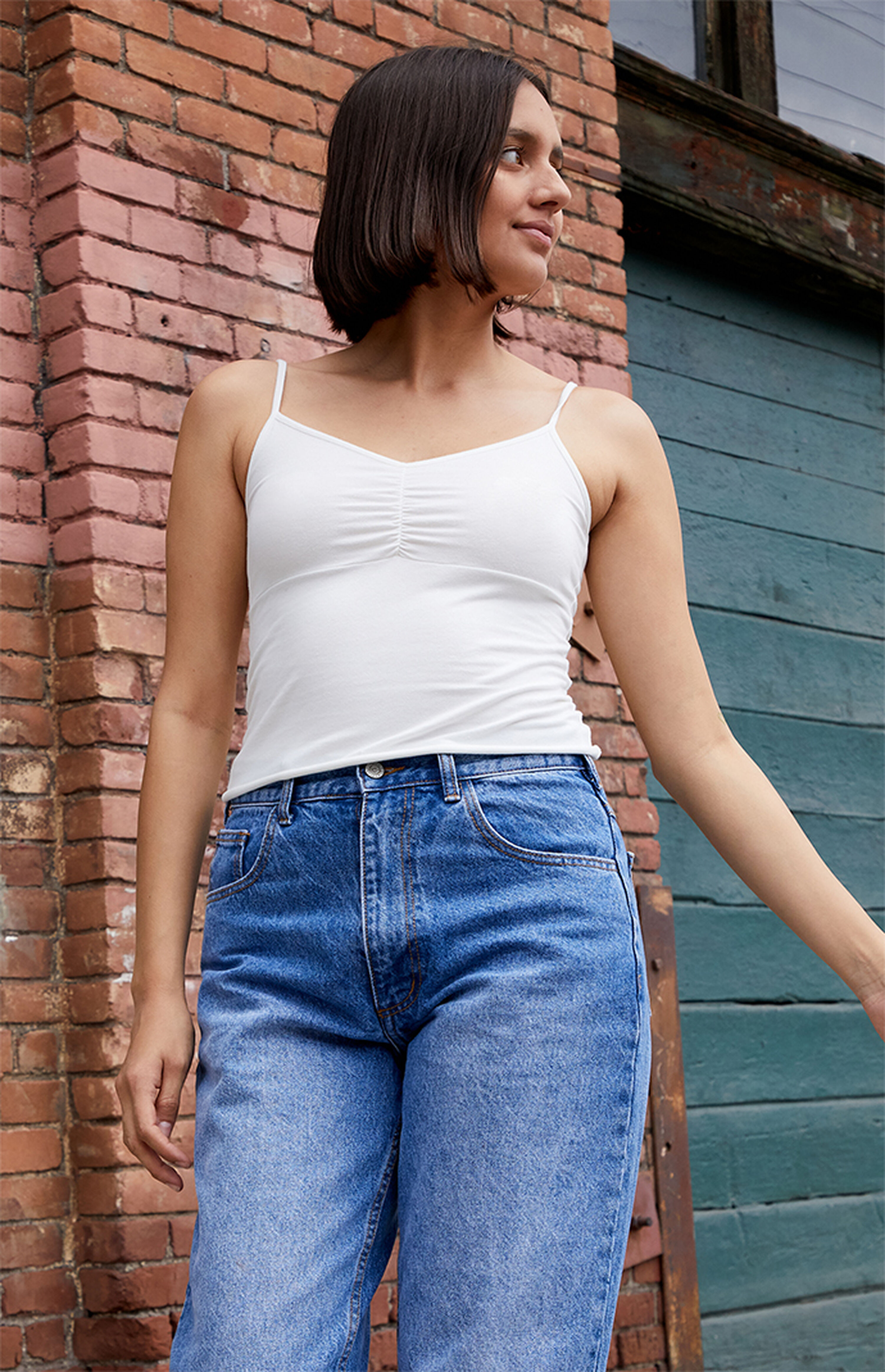 John Galt White Gina Cinch Tank Top | PacSun