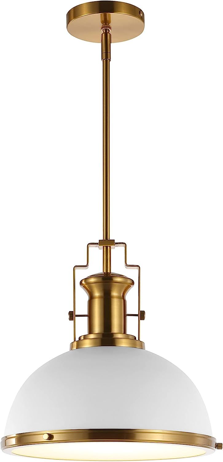 JONATHAN Y JYL9536D Homer 13" 1-Light Modern Industrial Iron LED Dome Pendant Classic, Cottage, F... | Amazon (US)