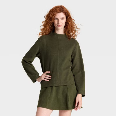Women's Long Sleeve Brushed Mockneck Top - A New Day™ | Target