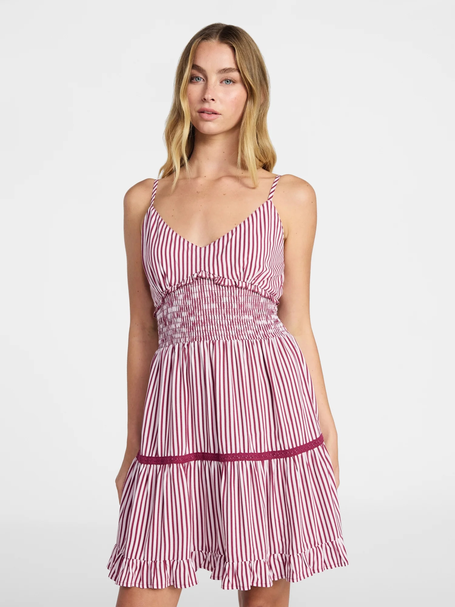 No Boundaries Ruffle Smocked Mini Dress, Women's XXS-XXL | Walmart (US)