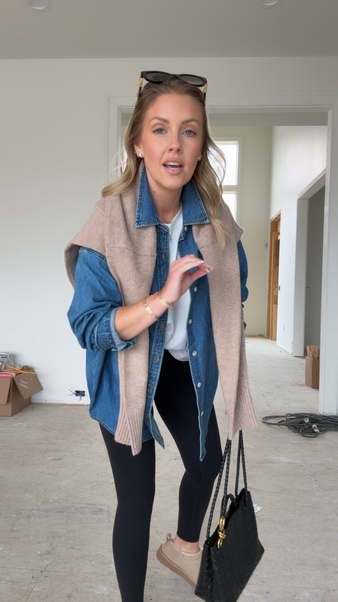 XS denim shirt / XS tee / XS Amazon leggings 

#LTKPetite #LTKOver40 #LTKStyleTip