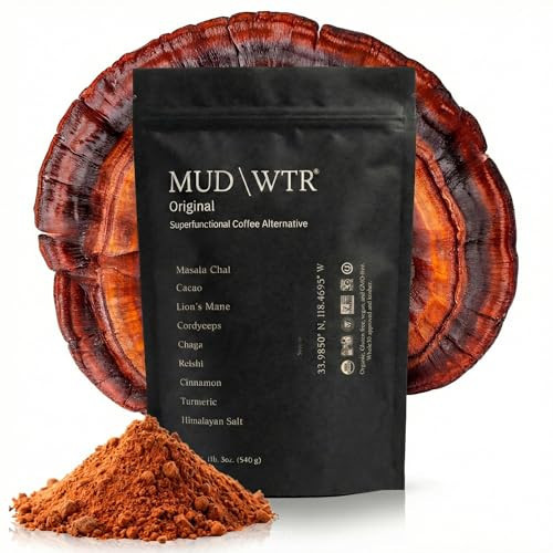 MUDWTR Original Mushroom Coffee Alternative | 2,240mg USA Grown & Adaptogenic Mushrooms | USDA Organic | Lion's Mane, Cordyceps, Chaga & Reishi | Energy, Focus & Immunity Support | 90 Servings | Amazon (US)