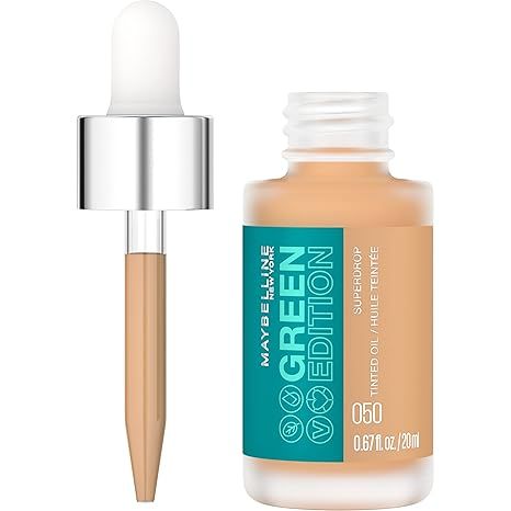 Maybelline New York Green Edition Superdrop Tinted Oil Makeup, Adjustable, Natural Coverage, In 8... | Amazon (US)