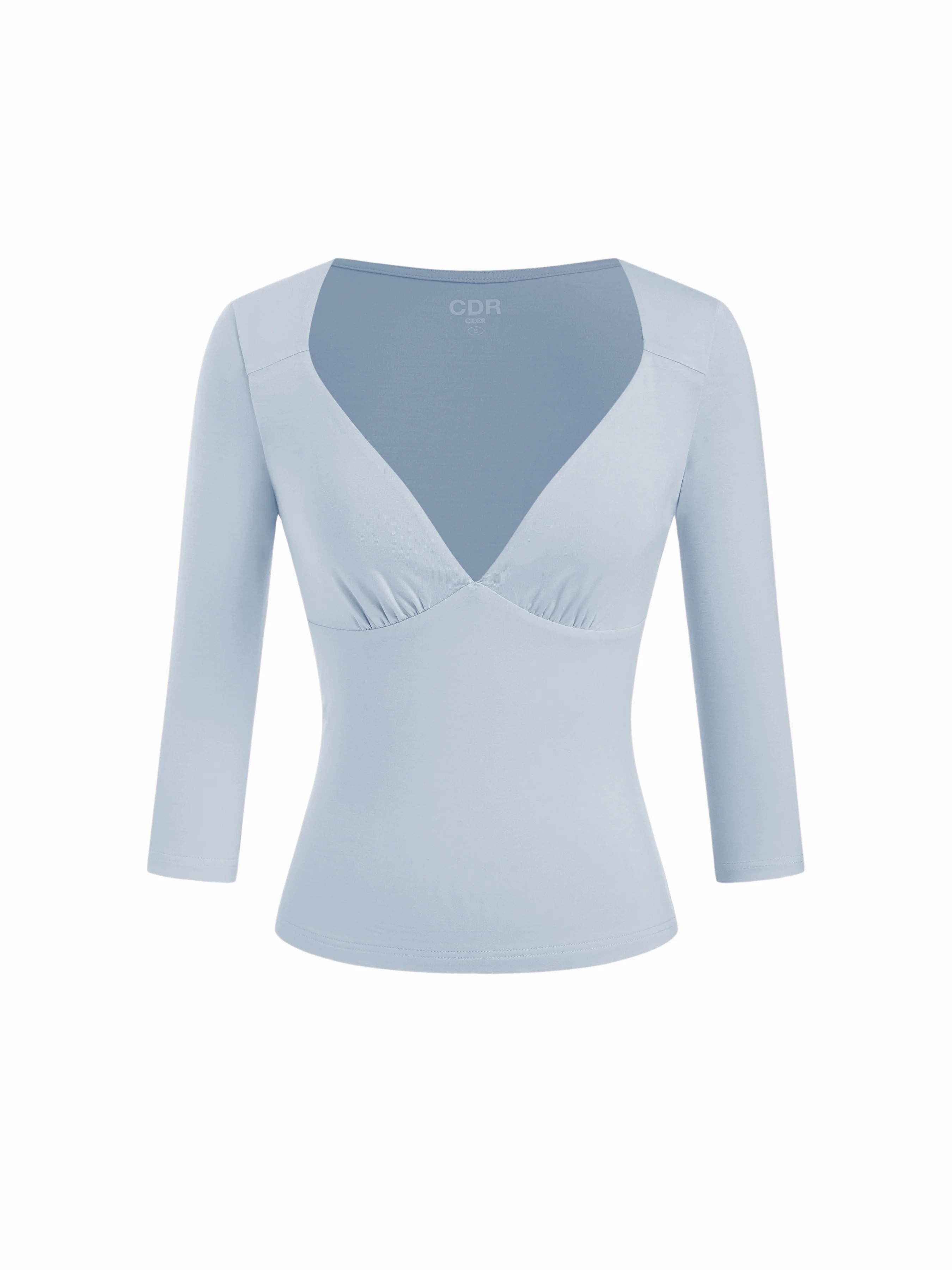 Sweetheart Neck Ruched Modal Long Sleeve Tee | Cider