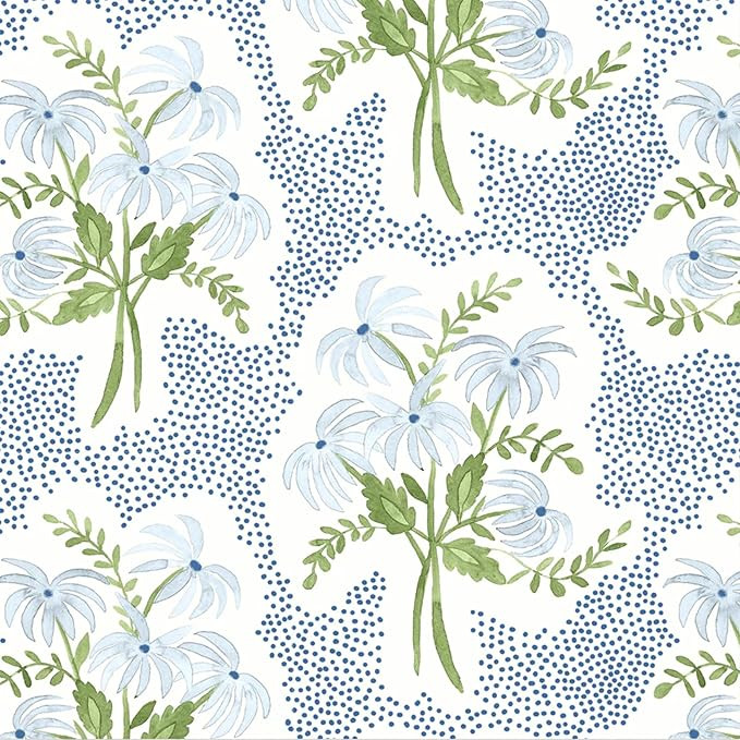 Stxy's Blue Floral Napkins Paper (Smudge Free & Food Grade Ink) Light Blue and White Floral Cockt... | Amazon (US)