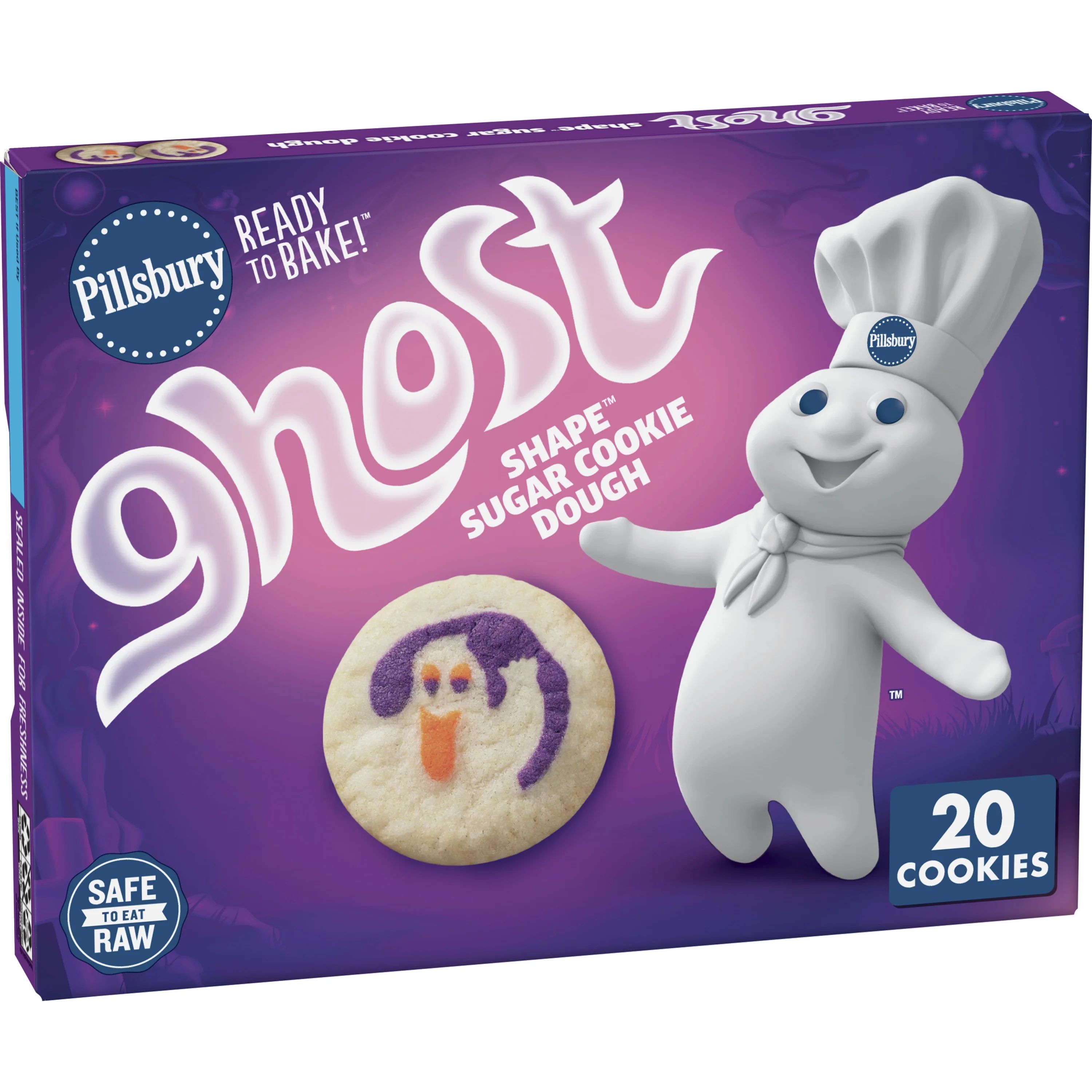 Pillsbury Ready to Bake Ghost Shape Sugar Cookie Dough, 9.1 oz - Walmart.com | Walmart (US)