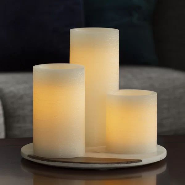 Wax Pillar Vanilla Scented Flameless Candle | Wayfair North America