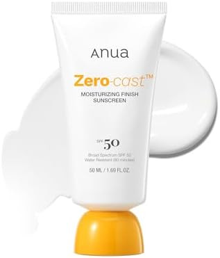 Anua, Zero-Cast Moisturizing Sunscreen SPF 50, Glow Natural Sunscreen for face, No White Cast, Hy... | Amazon (US)