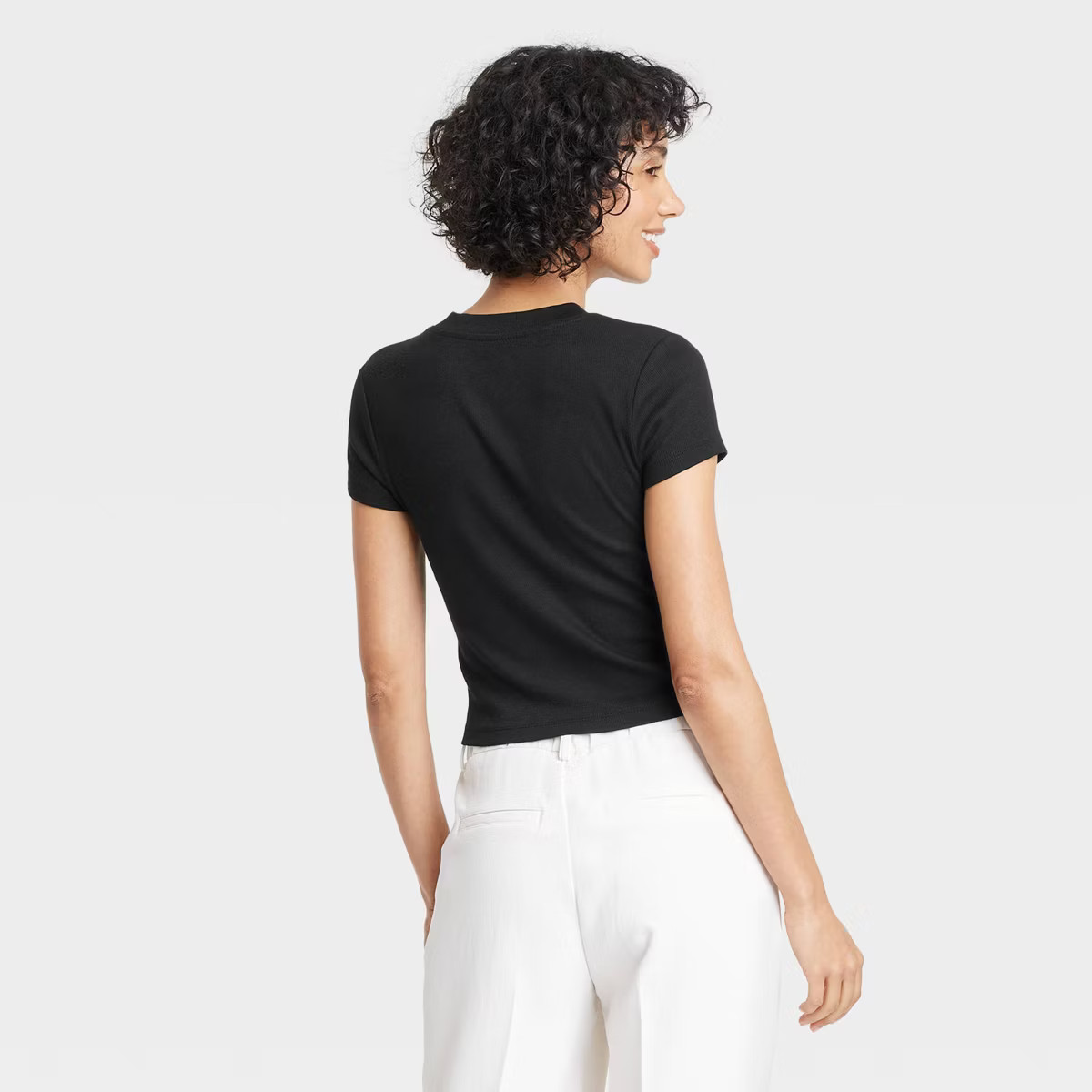 Women's Slim Fit Short Sleeve Ribbed T-Shirt - A New Day™ | Target