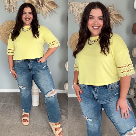 Casual Summer outfit inspo ⚡️ Top from Amazon, under $30 and available in more colors! Perfect length for high waisted jeans. Wearing a size XXL. Jeans are a size 14 plus

#LTKMidsize #LTKStyleTip #LTKPlusSize
