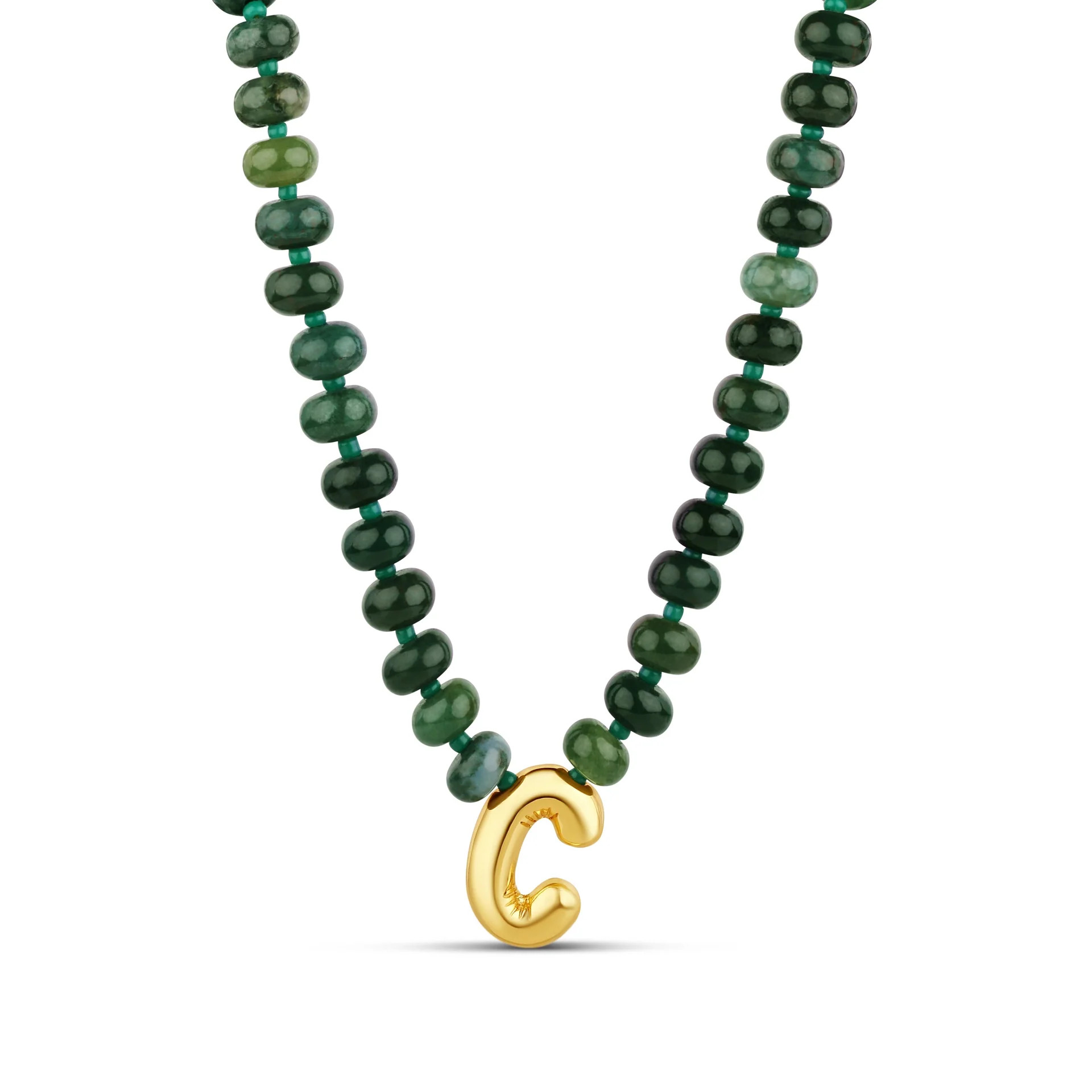 Bubble Initial Beaded Necklace | Hannah B Jewelry