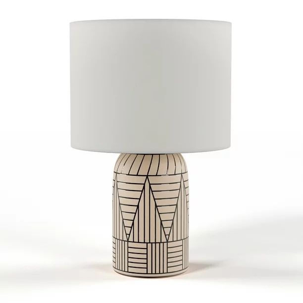 MoDRN Ceramic Table Lamp with Black Accent Pattern | Walmart (US)