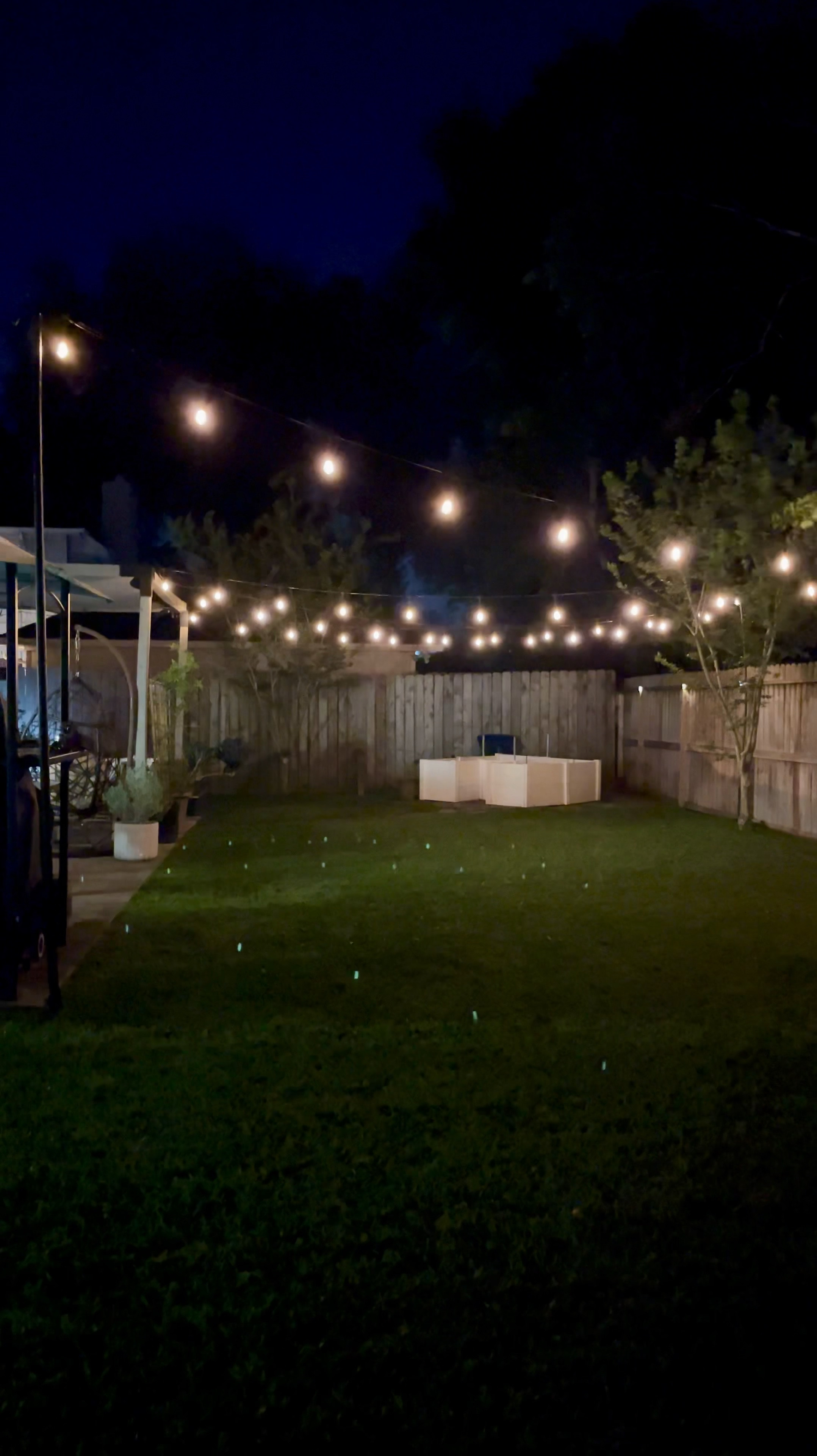 “Alexa’s turn off the back yard lights.” 

The ultimate backyard ambiance is enhanced with voice controlled outdoor lighting, made possible by a waterproof outdoor smart plug. 

Have all the outdoor fun right at home in your own yard with string lights setting the mood as landscape lighting. 

Related: smart home outdoor lighting automation automatic timed lights 

#LTKhome #LTKSeasonal #LTKfamily