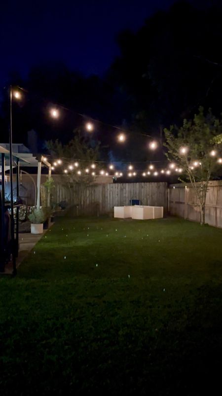 “Alexa’s turn off the back yard lights.” 

The ultimate backyard ambiance is enhanced with voice controlled outdoor lighting, made possible by a waterproof outdoor smart plug. 

Have all the outdoor fun right at home in your own yard with string lights setting the mood as landscape lighting. 

Related: smart home outdoor lighting automation automatic timed lights 

#LTKhome #LTKSeasonal #LTKfamily
