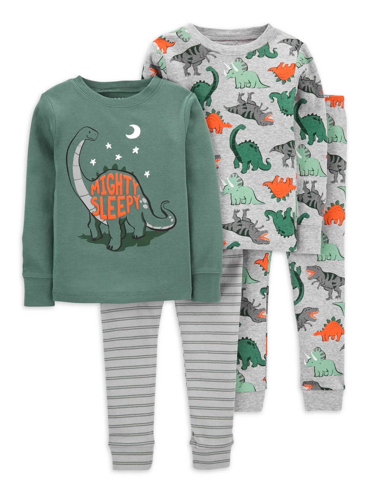 Child of Mine By Carter's Baby Boys & Toddler Boys Snug Fit Cotton Long Sleeve Pajamas 4pc Set (1... | Walmart (US)