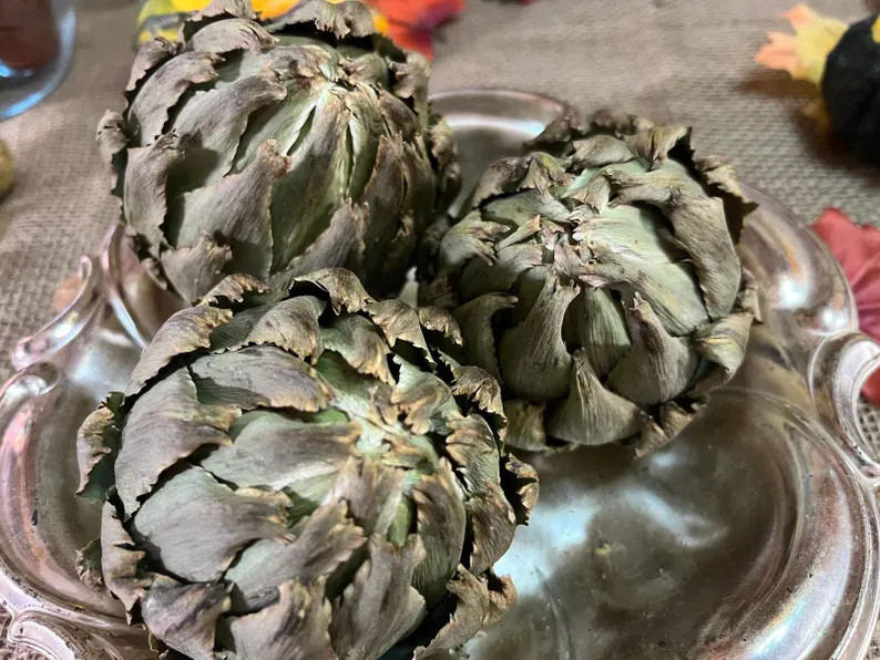 3 Dried Artichokes bowl fillers. Natural decor | Etsy (Global)
