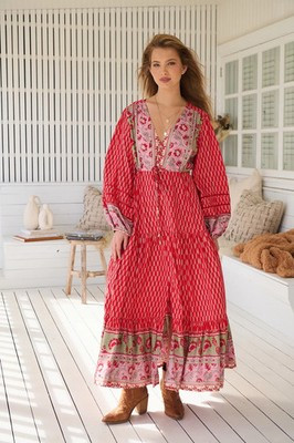 Womens Jaase Teresa Lace Maxi Dress Zelie Print Sz Medium M Brand New  with Tags | eBay AU