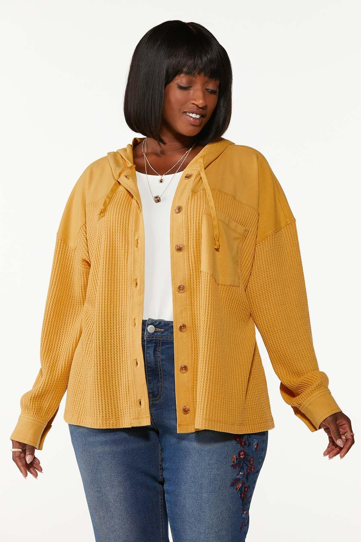 Plus Size Waffle Textured Shacket | Cato Fashions