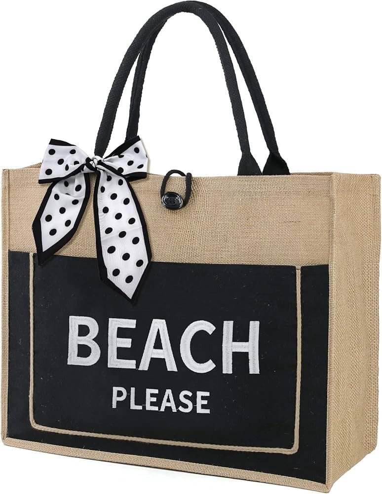 BeeGreen BEACH PLEASE Personalized Gifts For Women Tote Bag For Women with Inner Zipper Pocket Em... | Amazon (US)