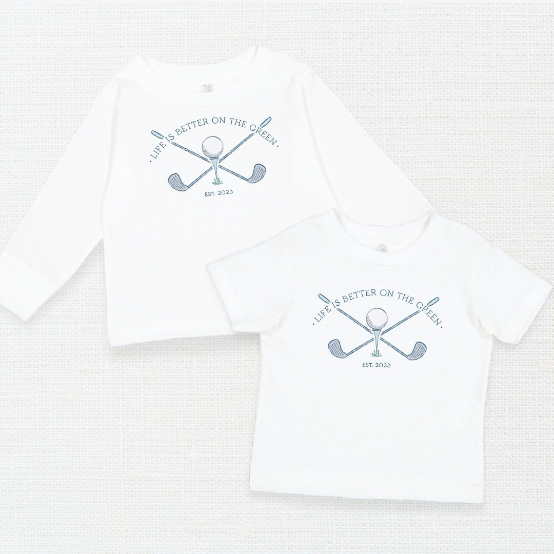 Life is Better on the Green T-shirt Boys Golf Graphic Tee Golf Graphic Tee - Etsy | Etsy (US)