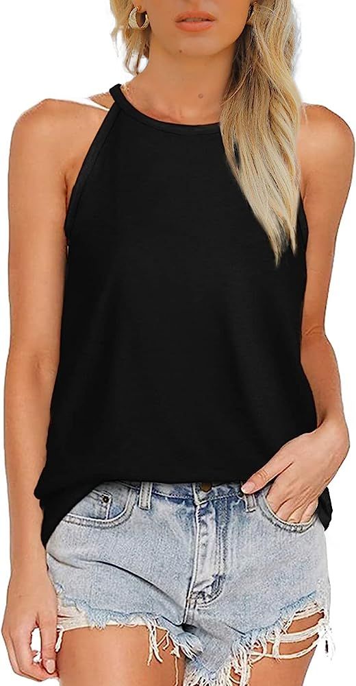 WIHOLL Summer Tank Tops for Womens Sleeveless T-Shirts Casual Clothes | Amazon (US)