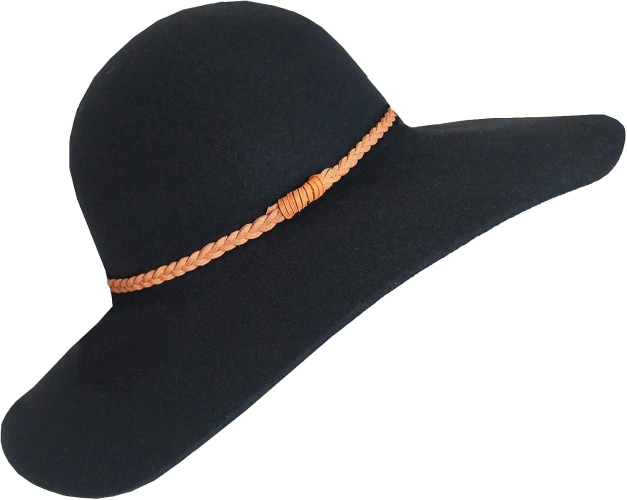 ASSQI Women's 100% Wool Foldable Wide Brim Retro Fedora Floppy Felt Bowler Hat | Amazon (US)