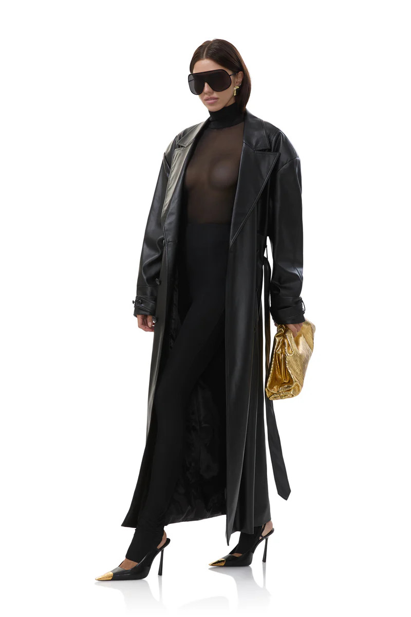 Saint Barrel Sleeve Trench Coat - Noir | ShopAFRM