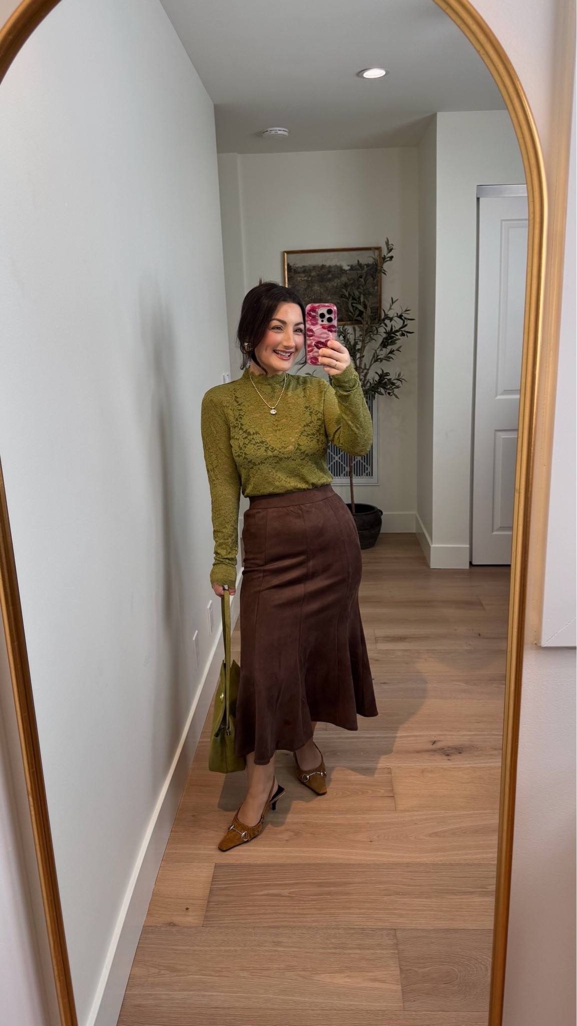 Fall outfit! Lace long sleeve top size small, faux suede skirt size xs (5'0" 135lbs) Petite friendly

#LTKootd #LTKPetite #LTKSaleAlert