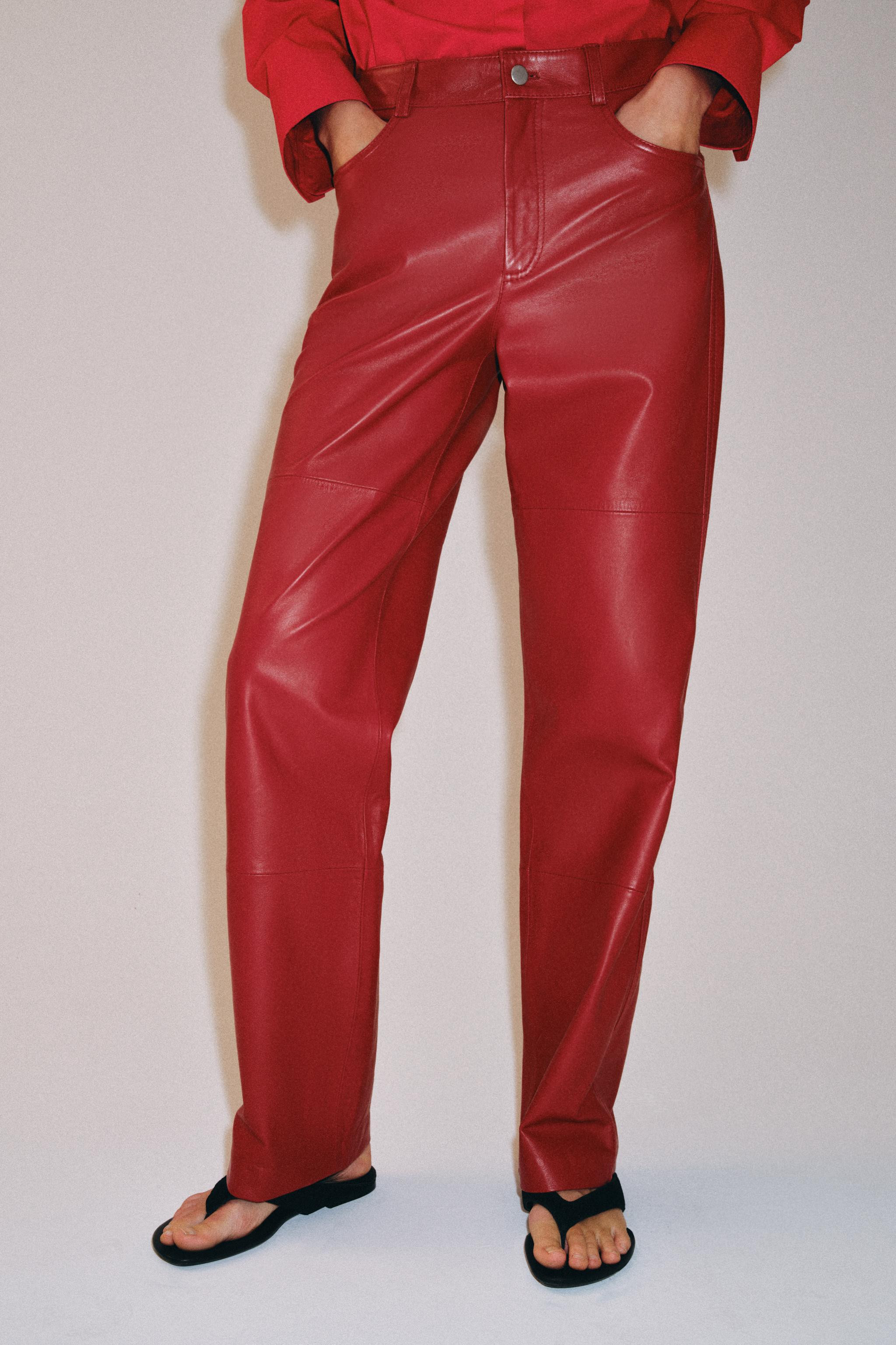 ZW COLLECTION LIMITED EDITION 100% LEATHER PANTS | Zara US