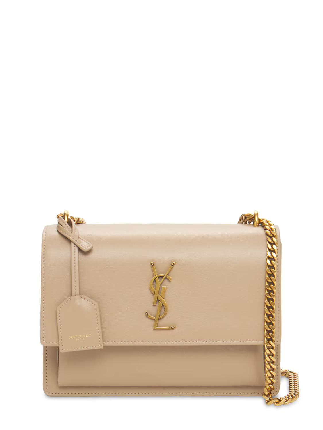 Saint Laurent - Sunset medium leather shoulder bag - Dark Beige | Luisaviaroma | Luisaviaroma