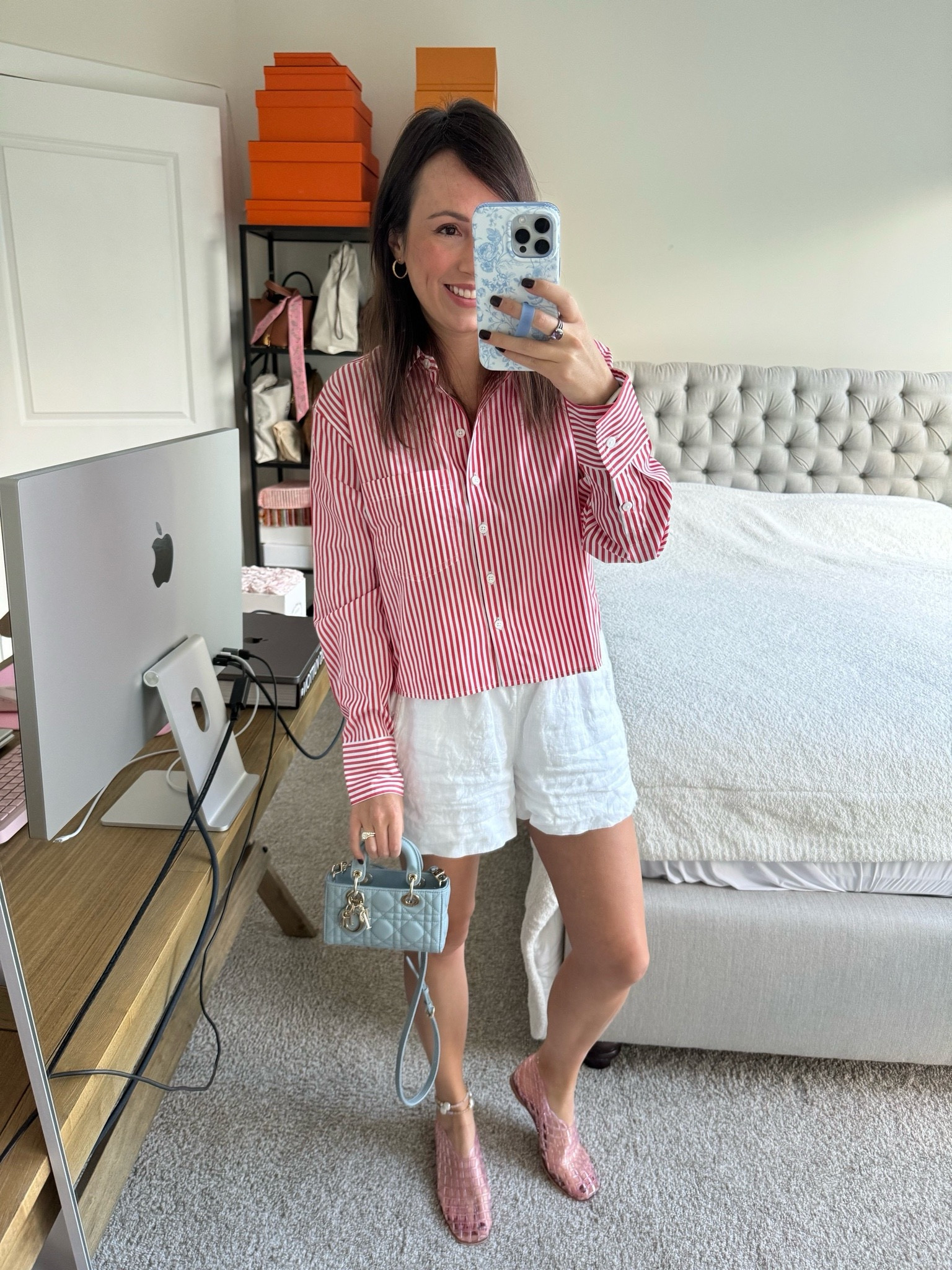 J crew red stripe button down (size 2) with white linen shorts (xs) and jelly flats (size up a 1/2 size)



#LTKSeasonal #LTKFindsUnder100 #LTKStyleTip
