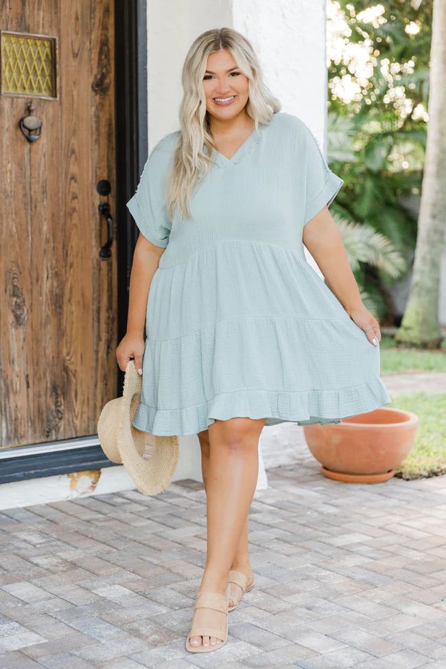 Nothing To Lose Light Blue Gauze Mini Dress | Pink Lily