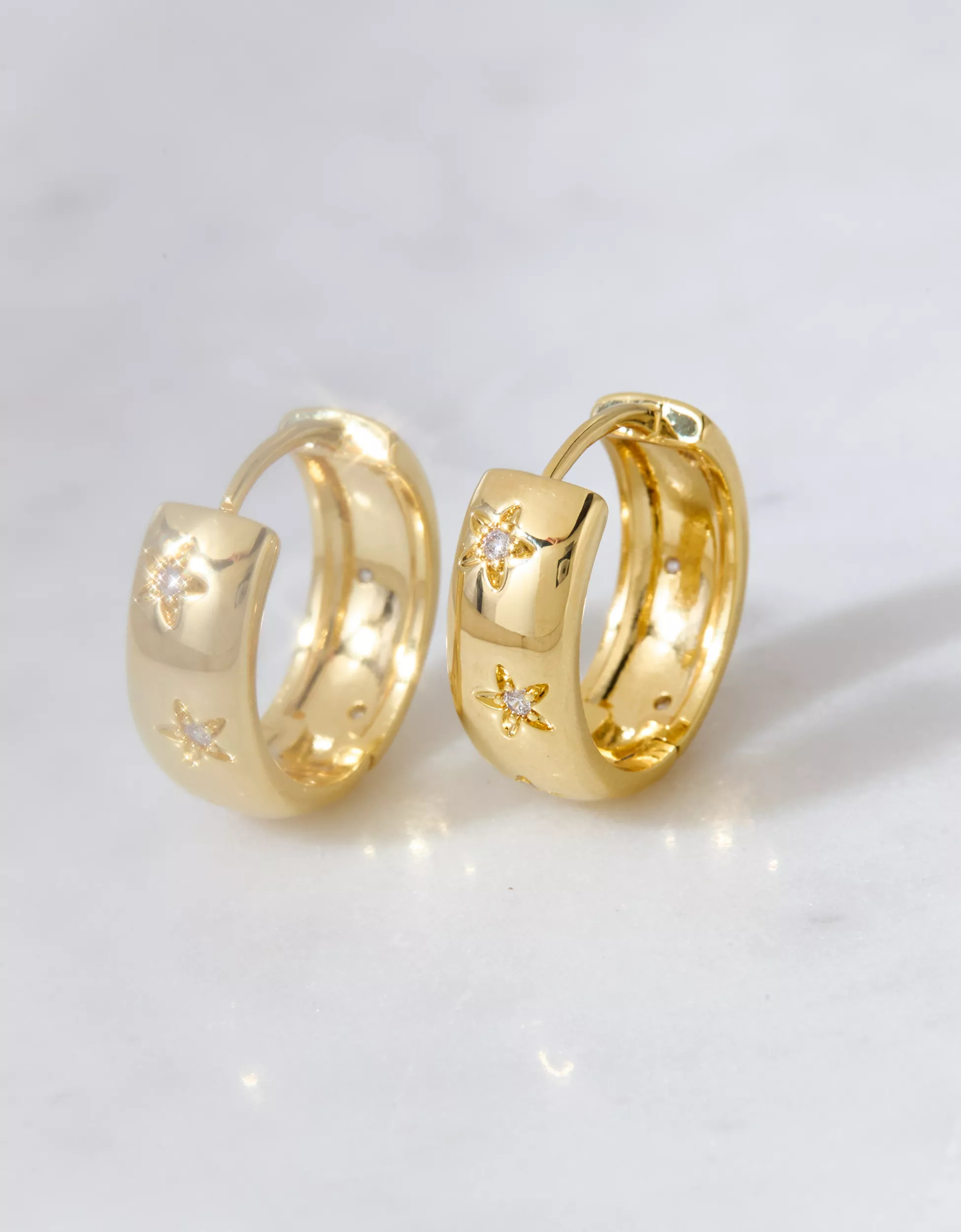 AEO Keepers Collection 14K Gold-Plated Celestial Earrings | American Eagle Outfitters (US & CA)