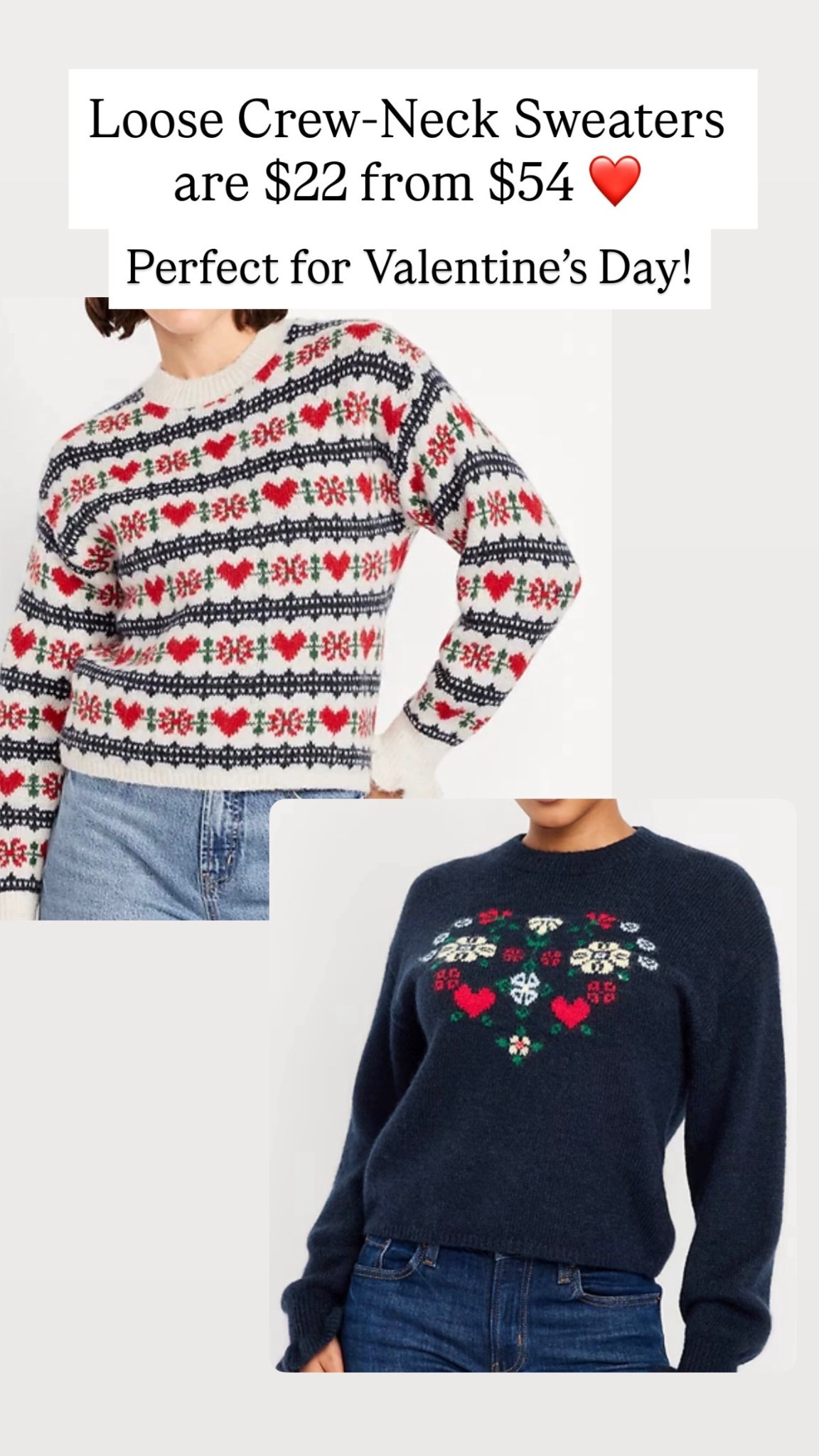 Heart valentine sweaters are on sale ❤️

#LTKSaleAlert