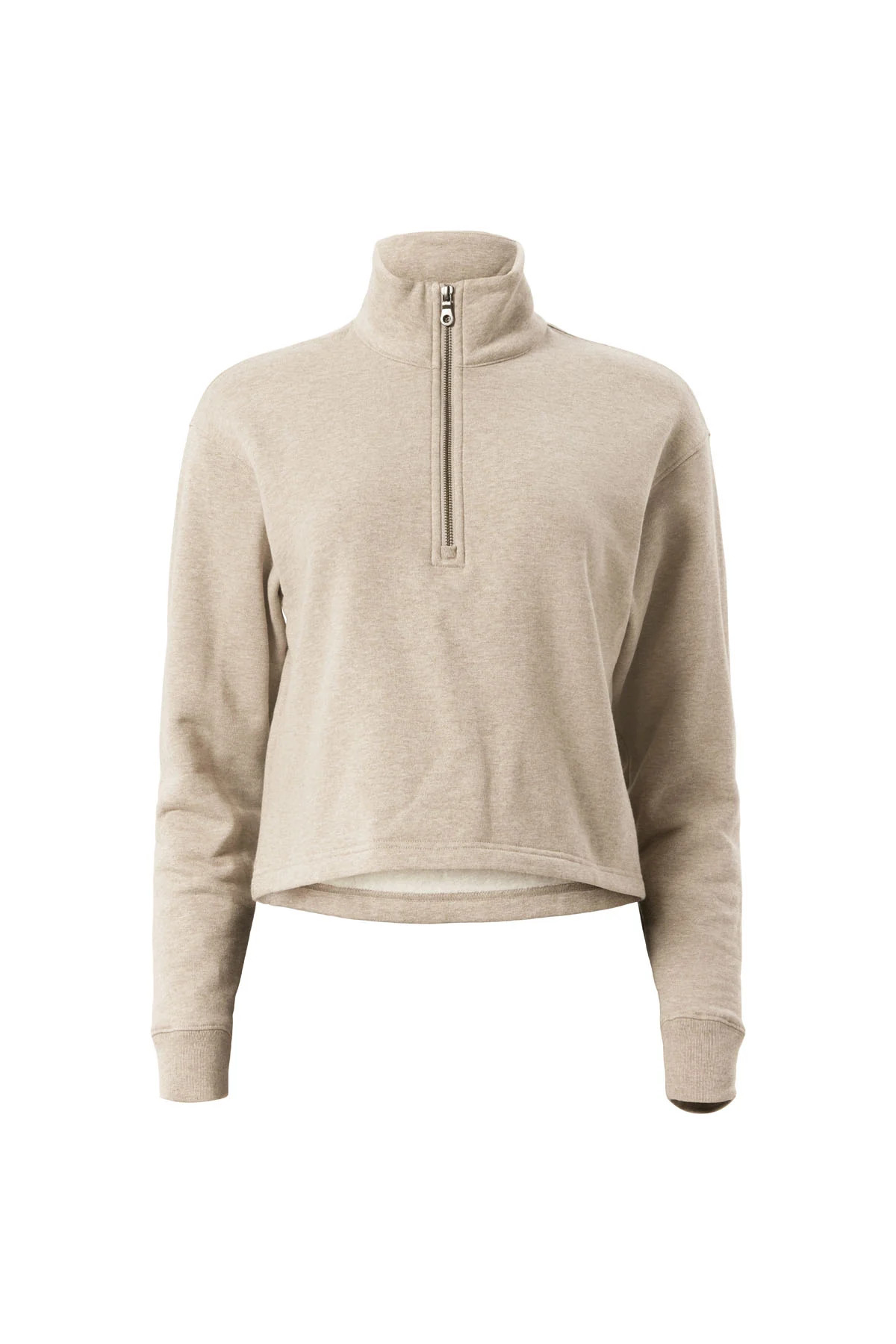 Porcini Heather 50/50 Half-Zip Sweatshirt | Girlfriend Collective