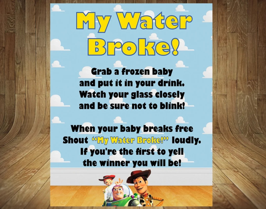 Toy Story Baby Shower Game, Toy Story My Water Broke, Toy Story Water Broke, Toy Story Ice Cube G... | Etsy (US)