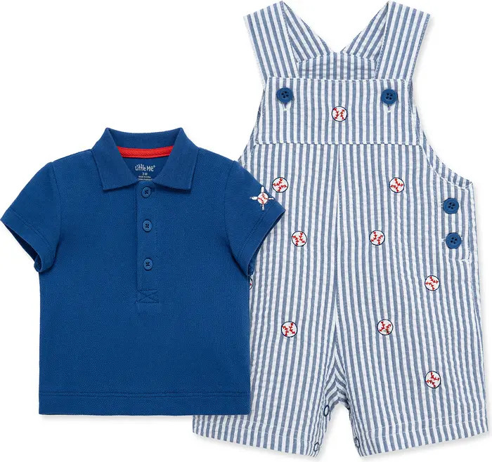 Little Me Baseball Polo & Overalls Set | Nordstromrack | Nordstrom Rack