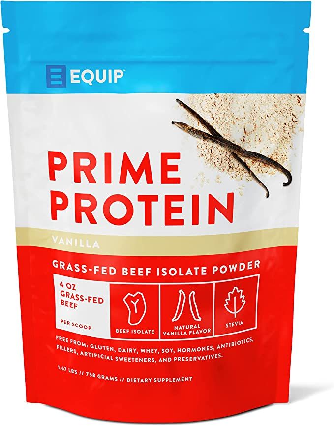 Equip Foods Prime Protein - Grass-Fed Beef Protein Powder Isolate -Paleo and Keto Friendly, Glute... | Amazon (US)