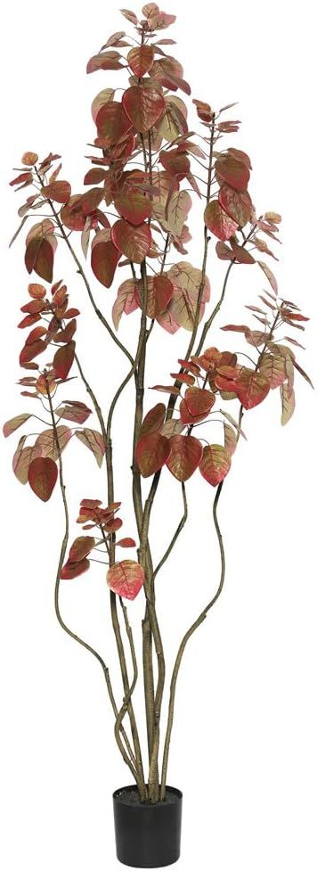 Vickerman Everyday 5' Artificial Red Potted Rogot Rurple Tree - Lifelike Home Office Decor - Faux... | Amazon (US)