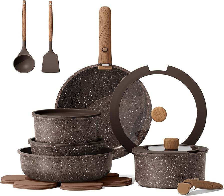 CAROTE 17PCS Pots and Pans Set Non Stick with Detachable Handle, Nonstick Cookware Sets, Cooking ... | Amazon (US)