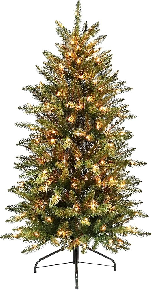 Puleo International 4.5-Foot Pre-Lit Fraser Fir Pencil 150 UL Clear Lights Artificial Christmas T... | Amazon (US)