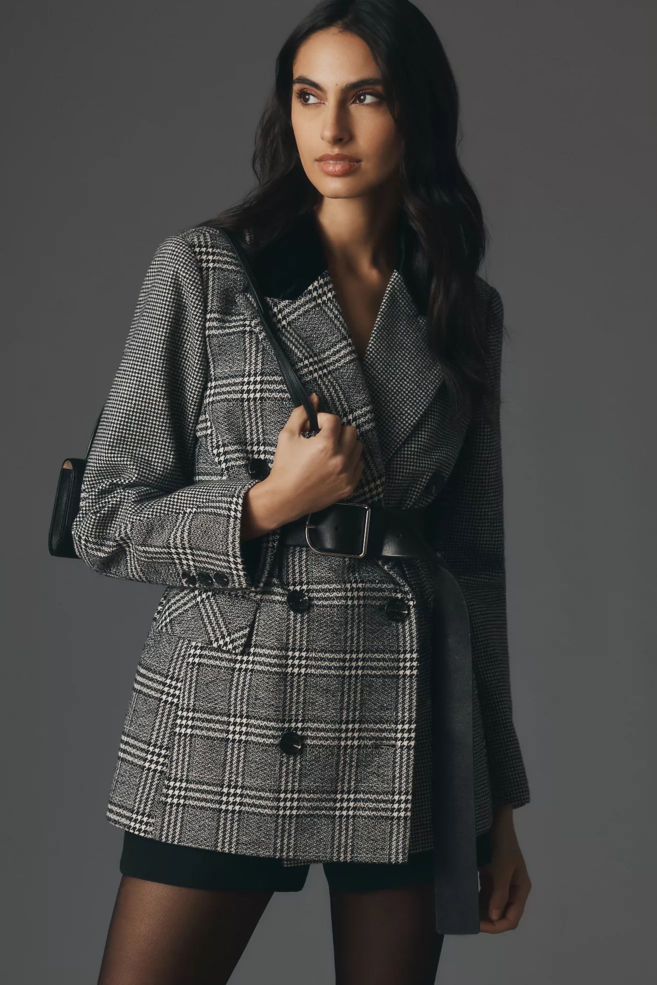 Avec Les Filles Mixed-Plaid Velvet Blazer | Anthropologie (US)