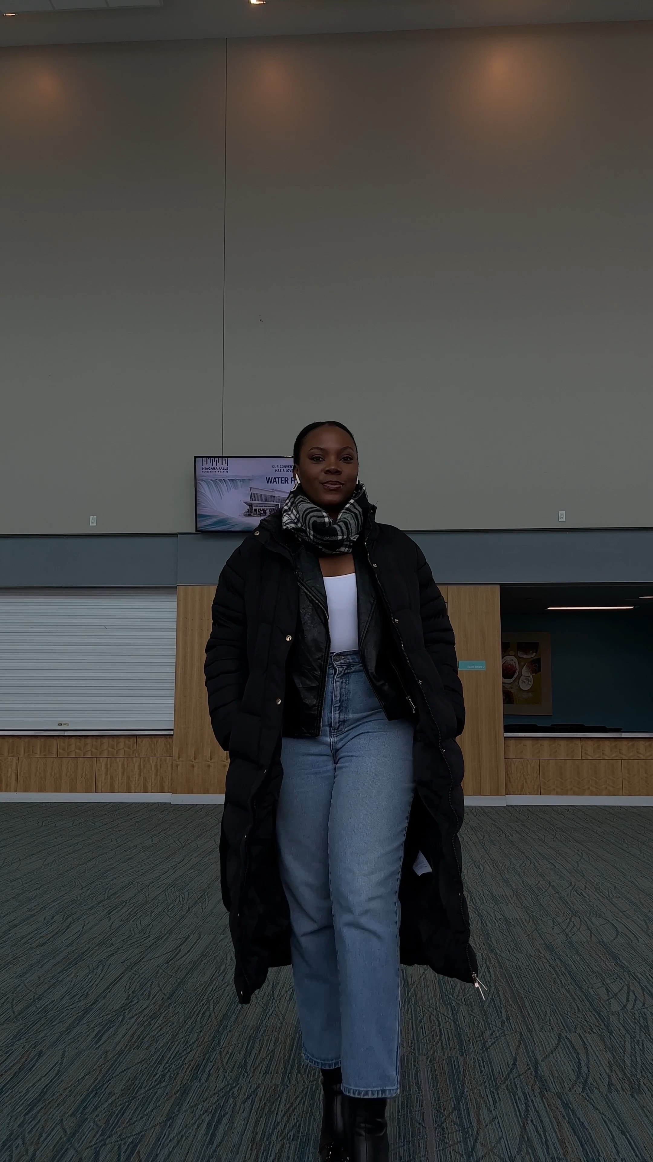 You can’t go wrong with a minimalist black and white winter ensemble for that work event. 
Mom denim, white camisole, black bikers jacket, long puffy jacket and lovely leather shoes 

#LTKworkwear #LTKfit #LTKSeasonal