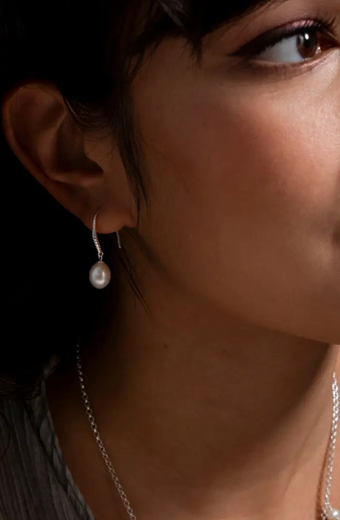 8mm Oval White Luna Pearl Drop Earrings | Nordstrom