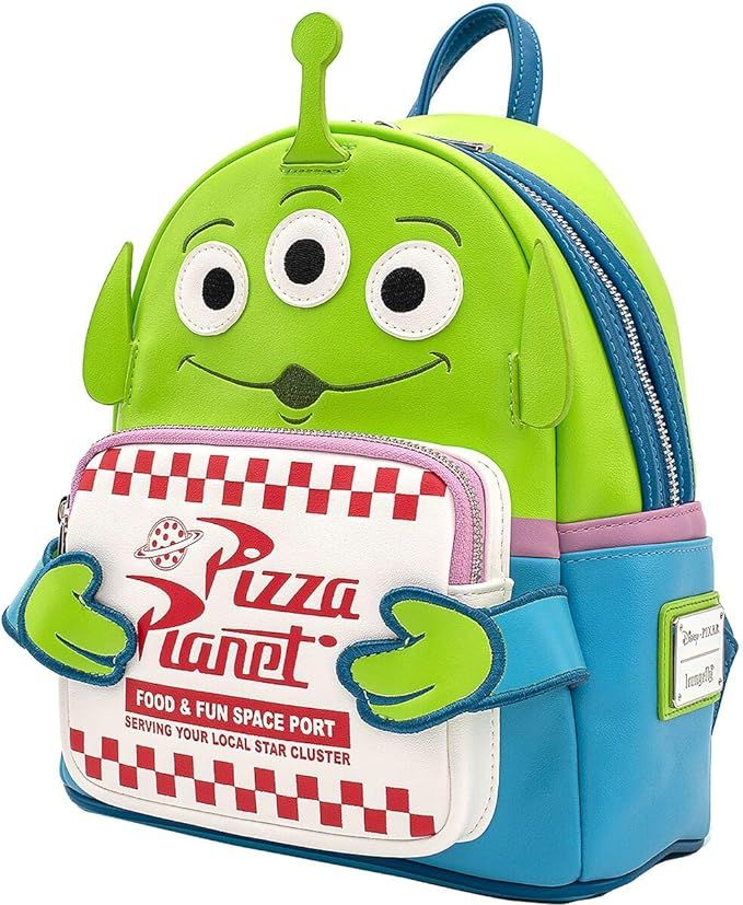 Loungefly Disney Toy Story Alien Pizza Planet Box Faux Leather Mini Backpack | Amazon (US)