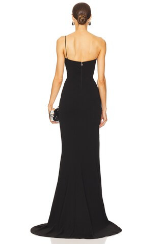 Jasmine One Shoulder Gown in Black | Revolve Clothing (Global)