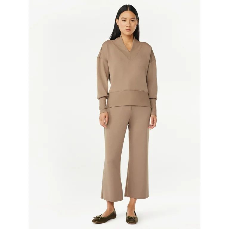 Scoop Women's Ultimate ScubaKnit V-Neck Sweatshirt, Sizes XS-XXL - Walmart.com | Walmart (US)