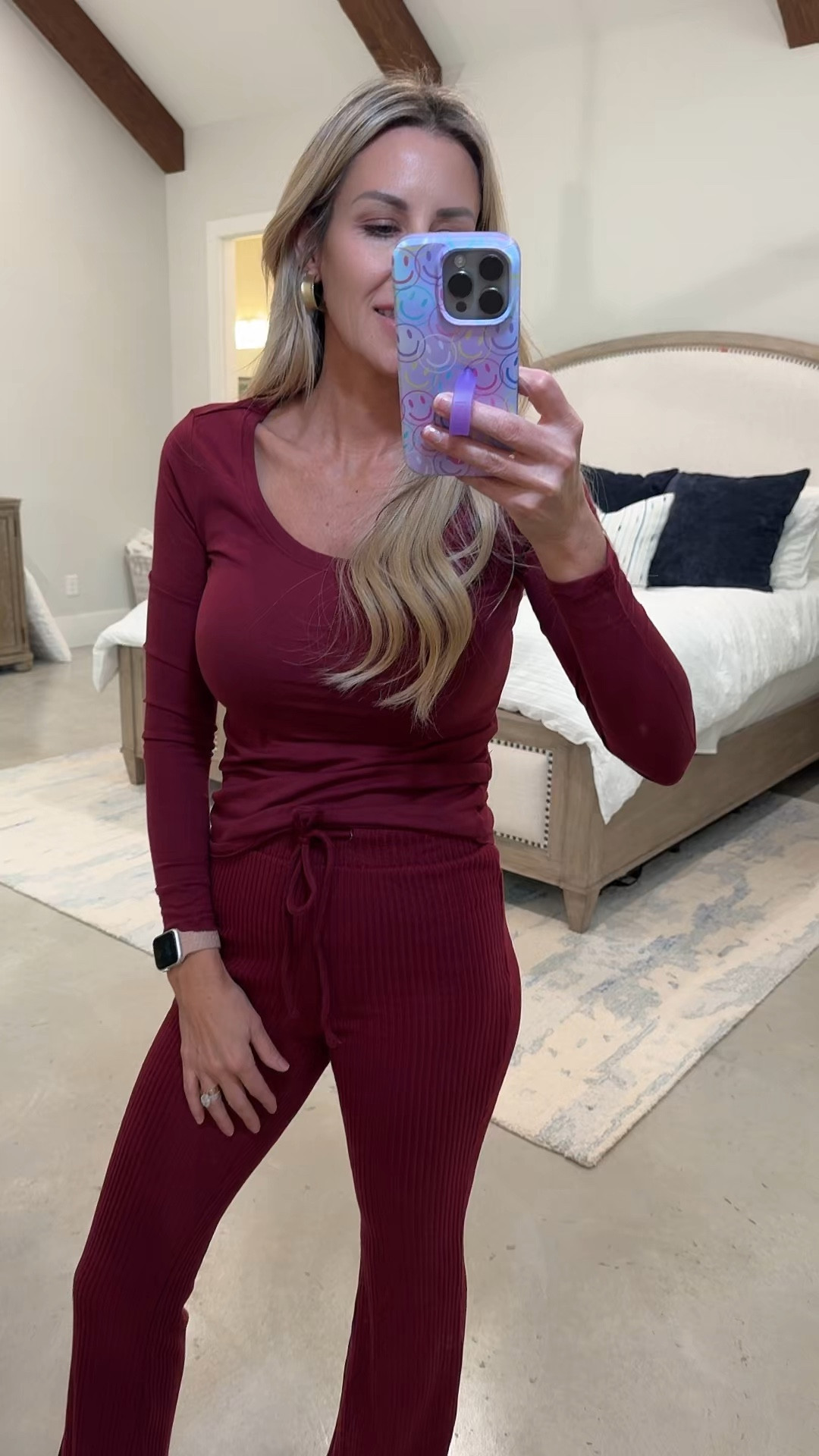 The perfect cozy outfit! 
Top- small 
Pants- XS 