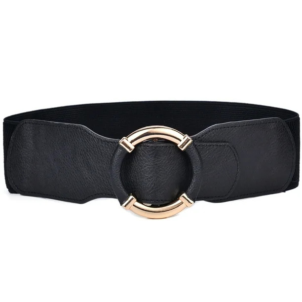 Beltox Women Elastic Black Belt Stretchy Wide Waist Vintage Cinch XS-L | Walmart (US)