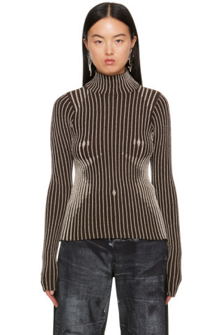 Brown Trompe L'œil Turtleneck | SSENSE